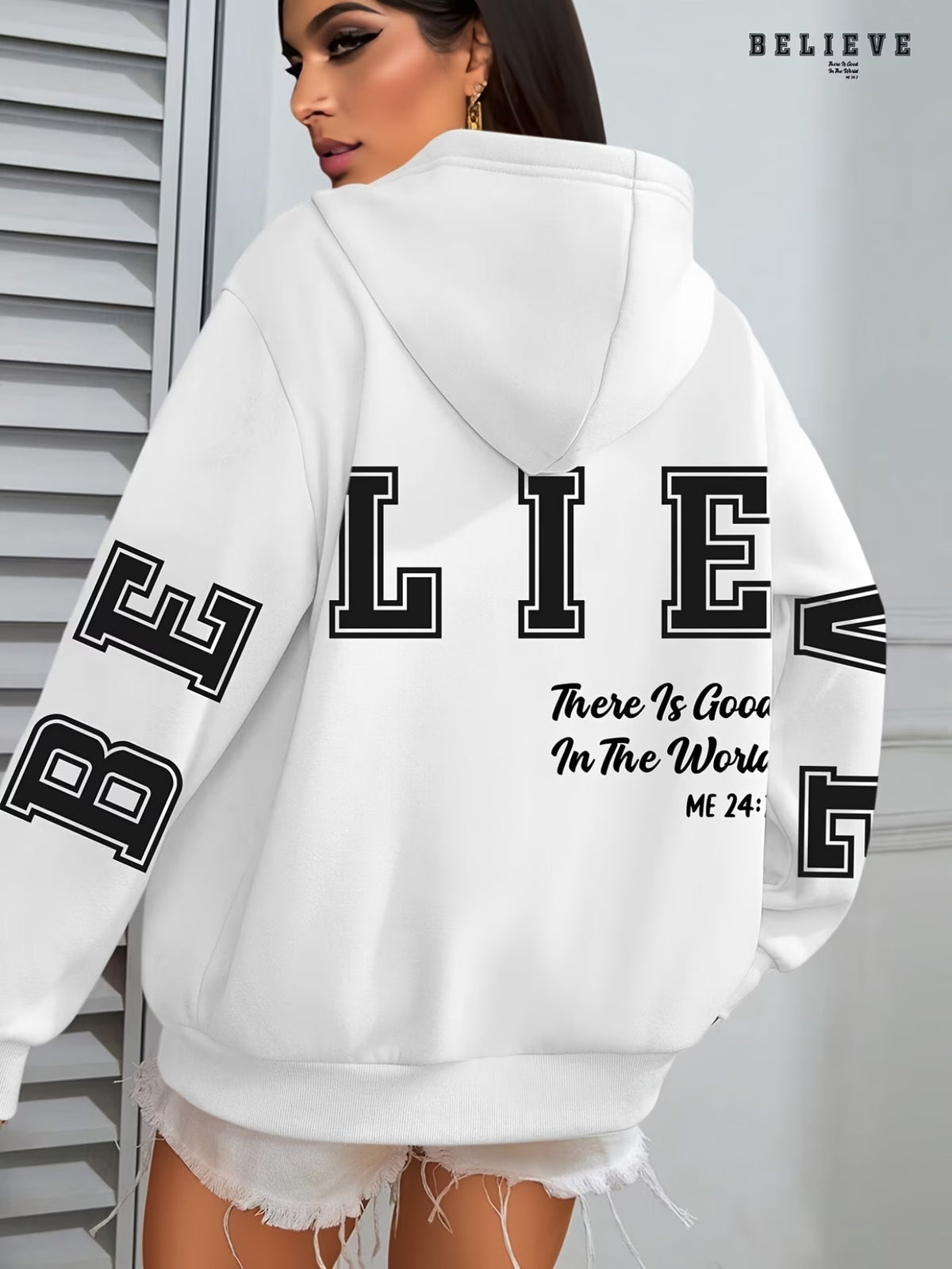 Ladies Inspirational Message Pullover Hoodie