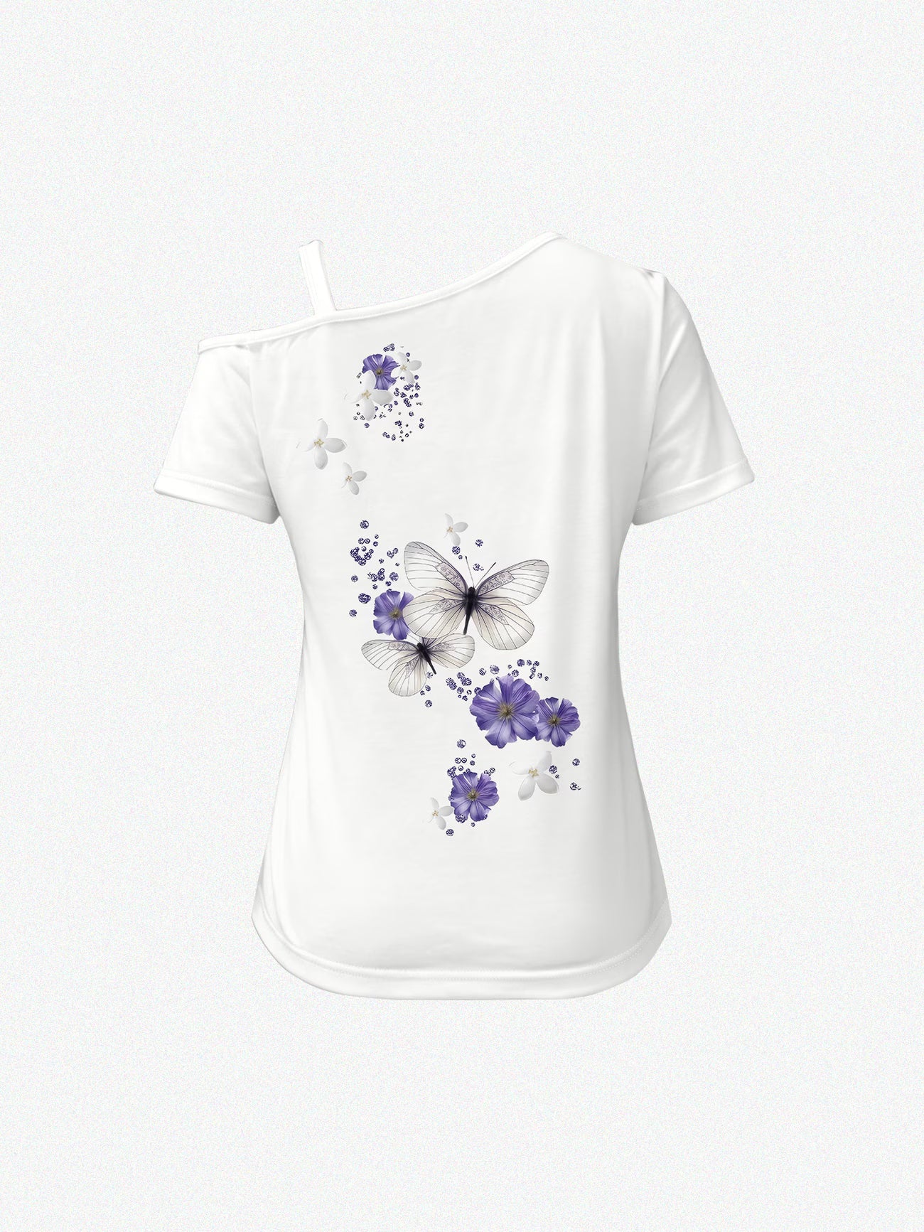 American Fashion Women's Button Casual Off-Shoulder Short Sleeve