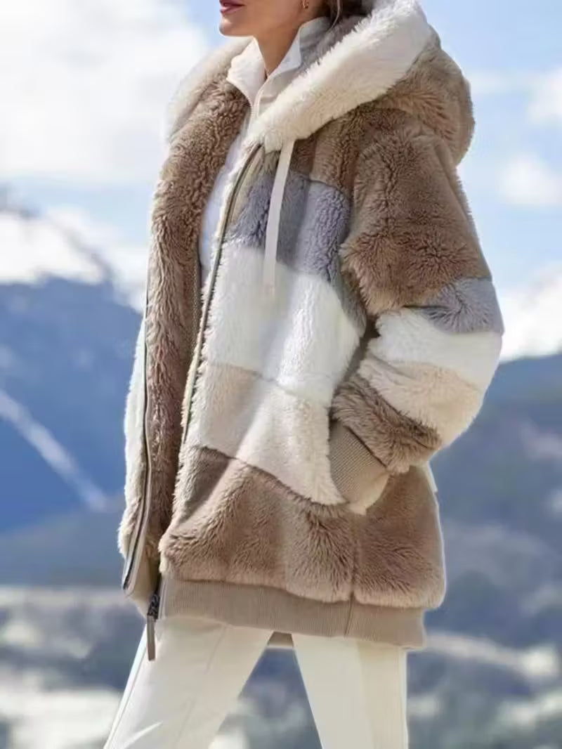 Women's Oversized Plush Flocking Jacket