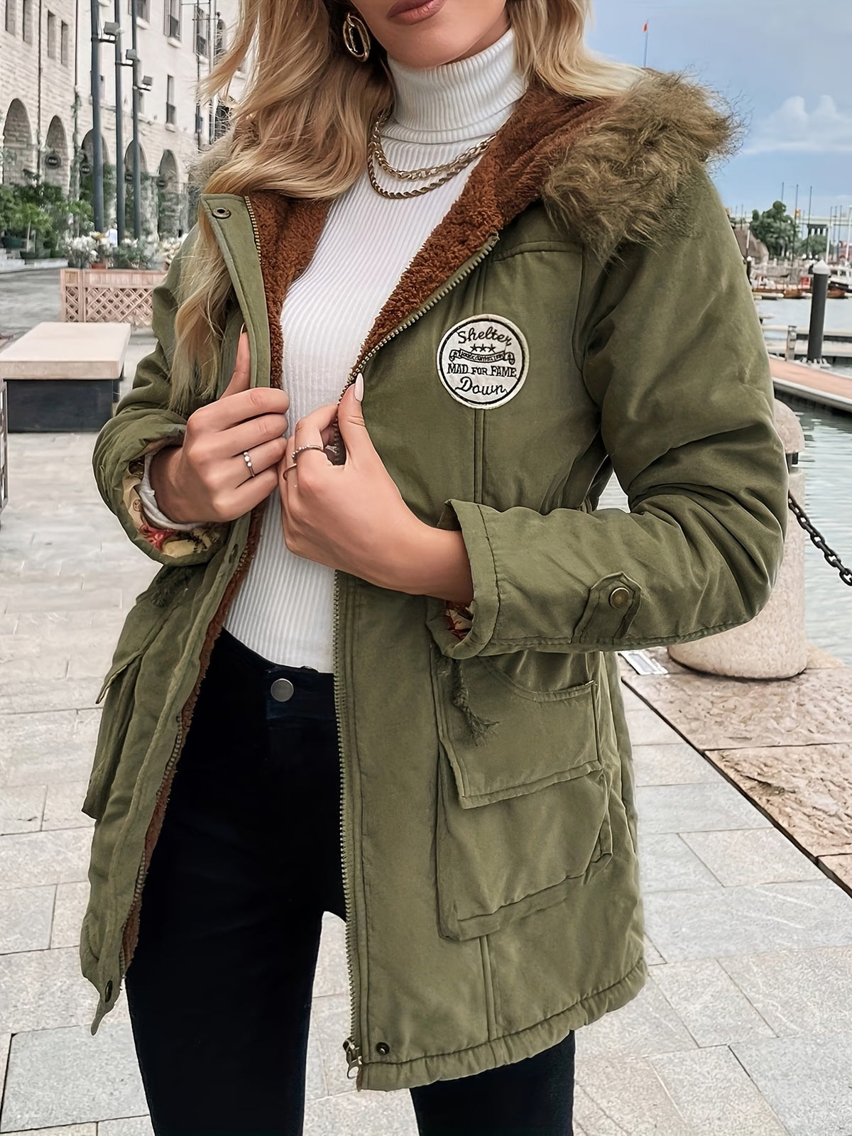 Long Winter Parka Coat with Pockets