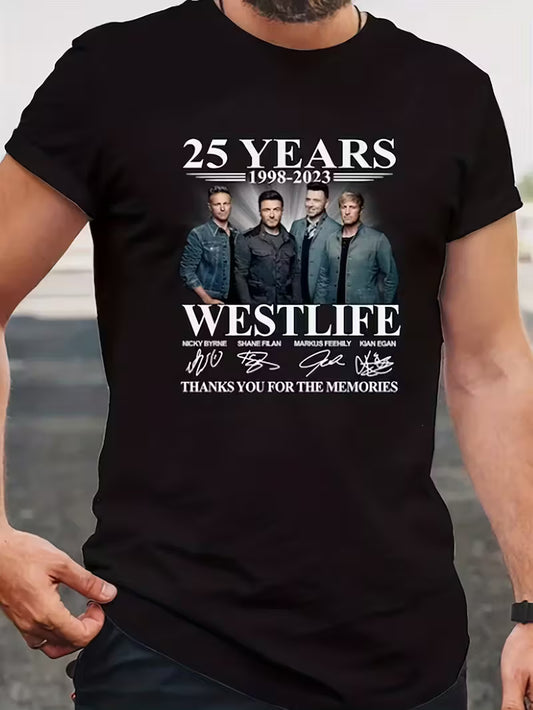 Westlife 25th Anniversary Band Members Names & Signatures T-Shirt