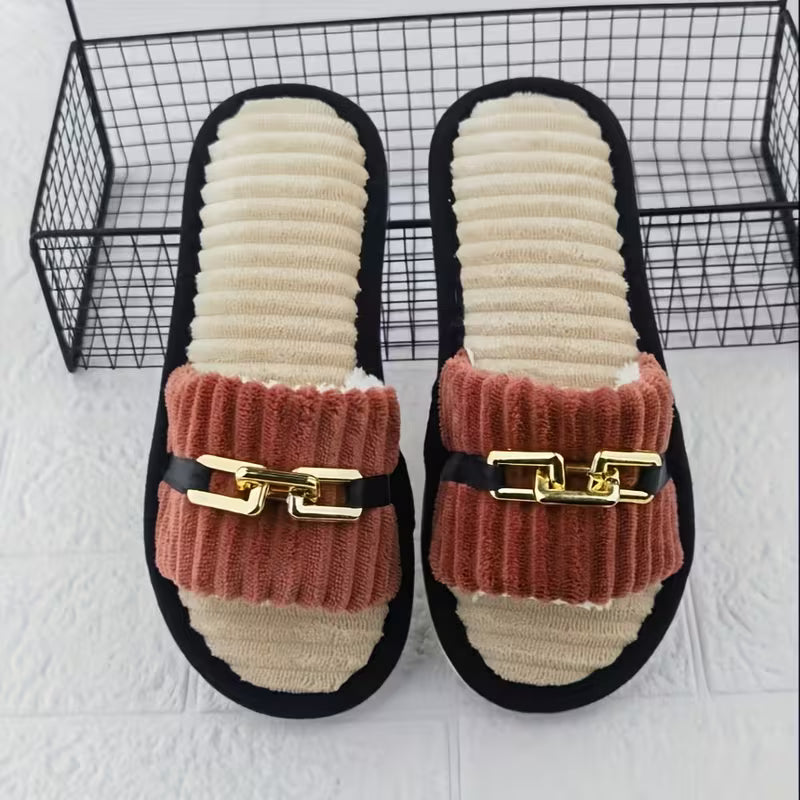 Four Seasons Open-Toe Women's Home Slippers