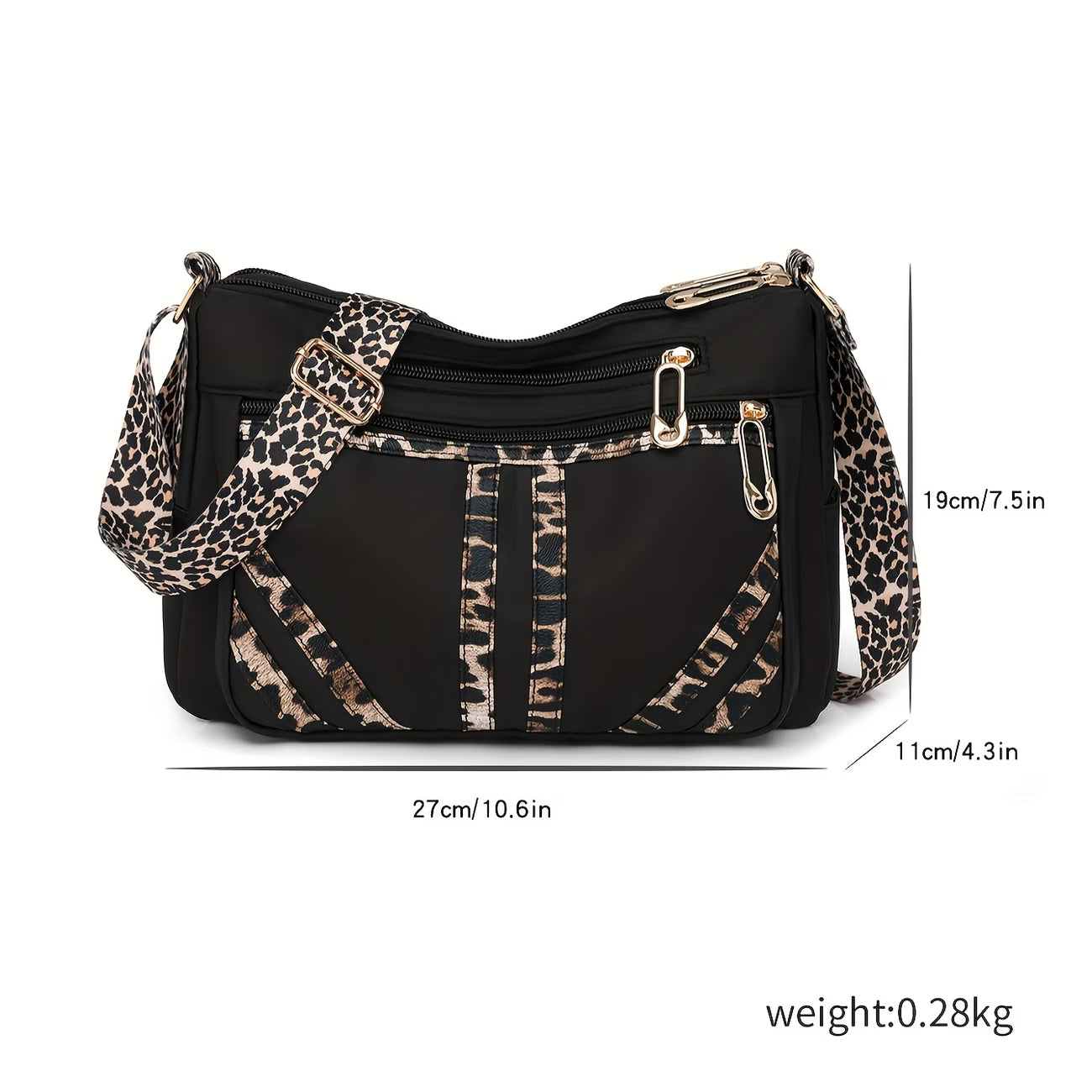 Leopard Print Women's Crossbody Bag – Elegant Single-Shoulder Bag
