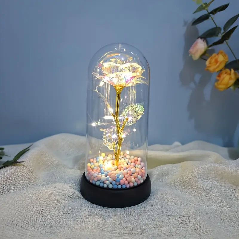 1pc Glow-in-the-Dark Rose Flower Decoration with LED-like Glow
