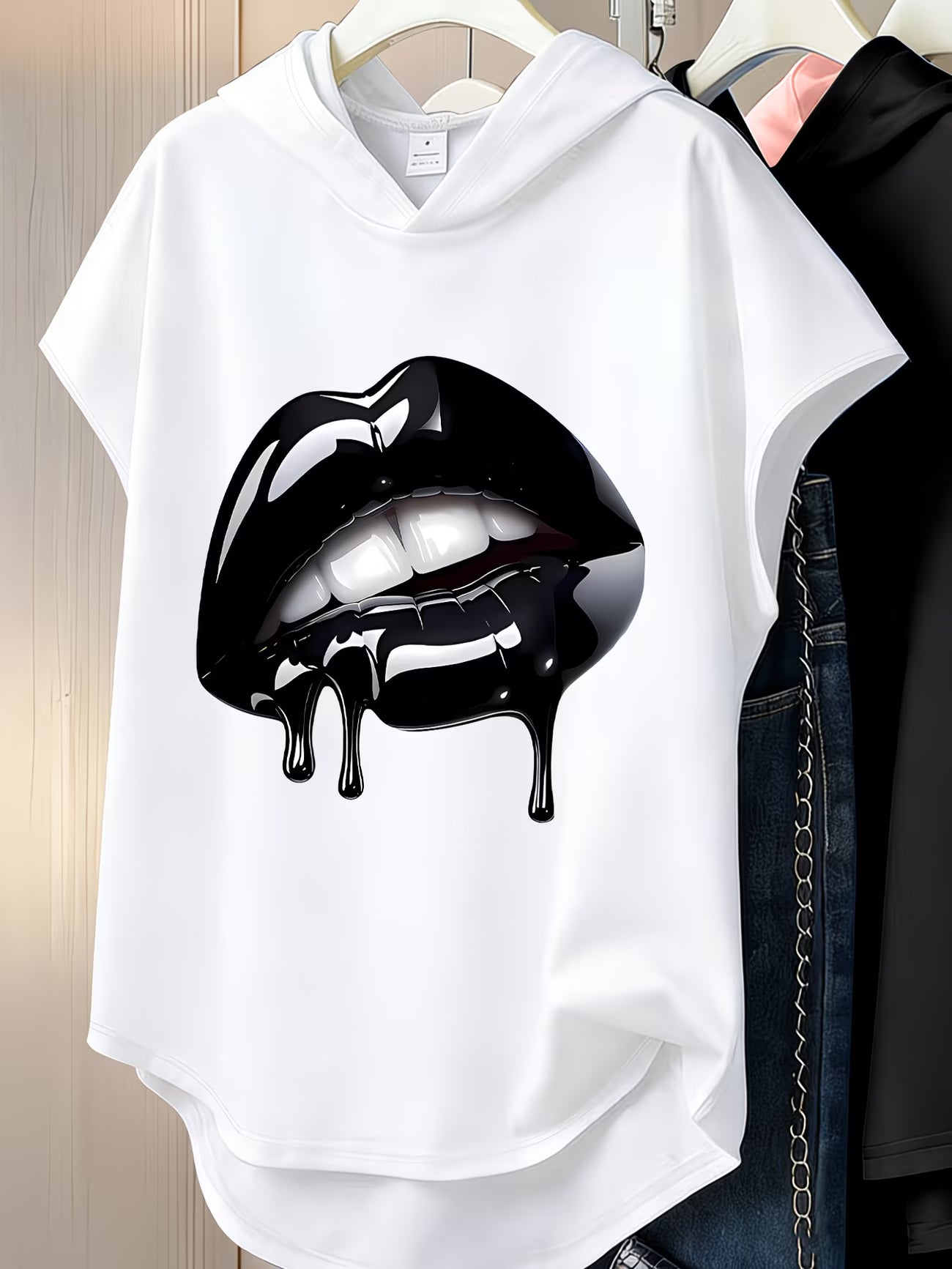Printed Hooded Tee — Relaxed Fit
