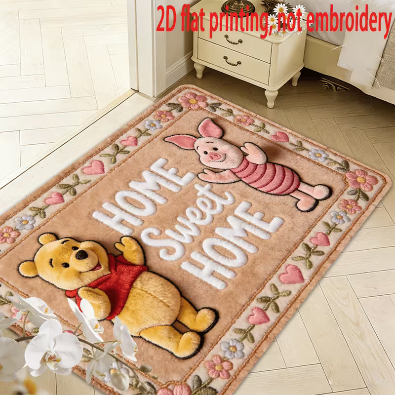 Disney Winnie The Pooh & Piglet Doormat – Soft Flannel Floor Mat