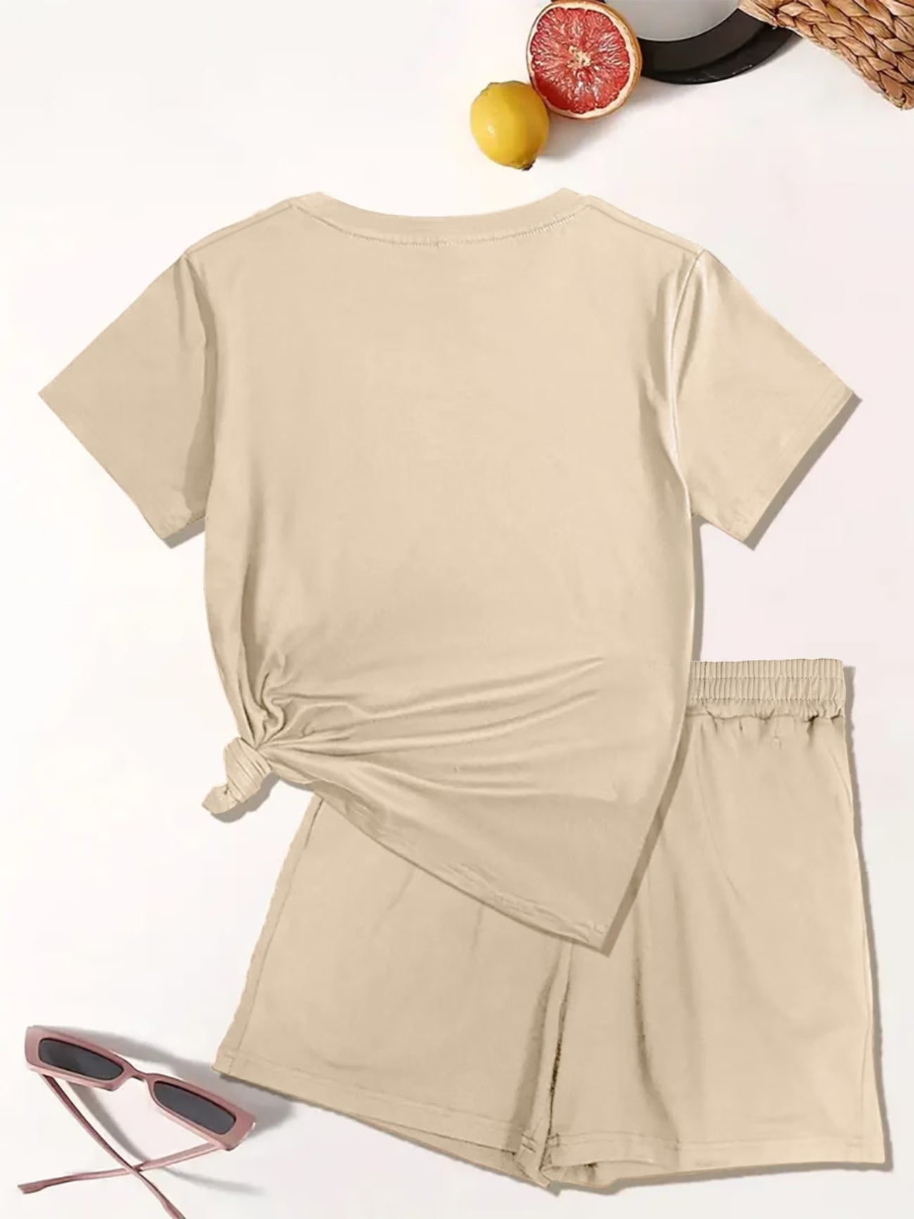 Women's Relaxed Tee & High-Waist Shorts Set