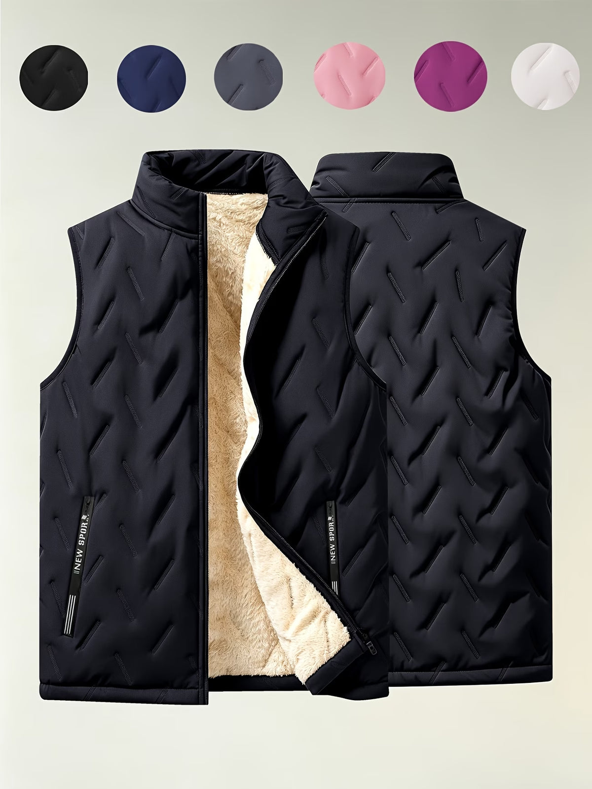 Women's Fleece-Lined Stand Collar Gilet