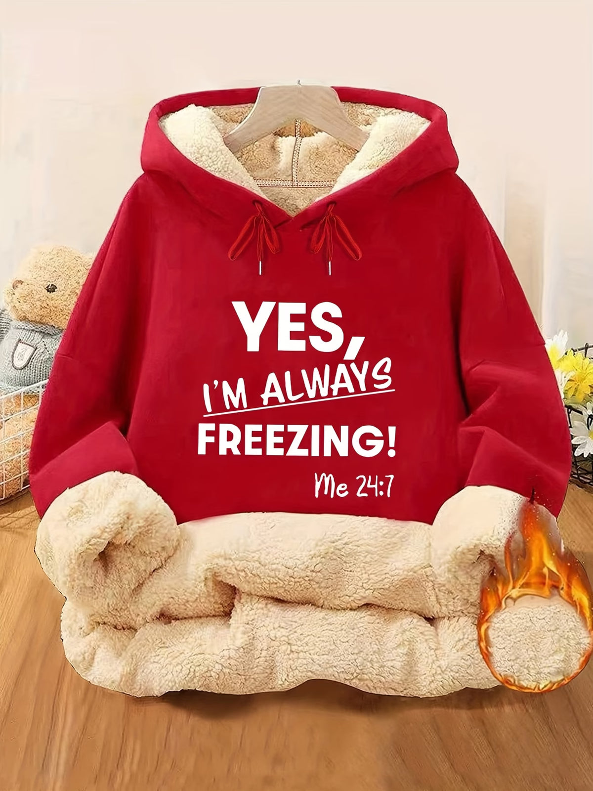 Women's Fleece-Lined Hooded Sweatshirt with Pockets