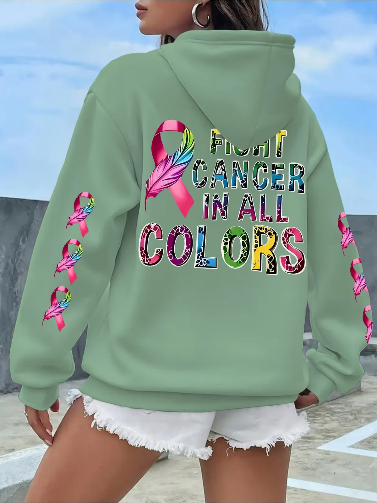 Women's Inspirational Letter Print Casual Hoodie