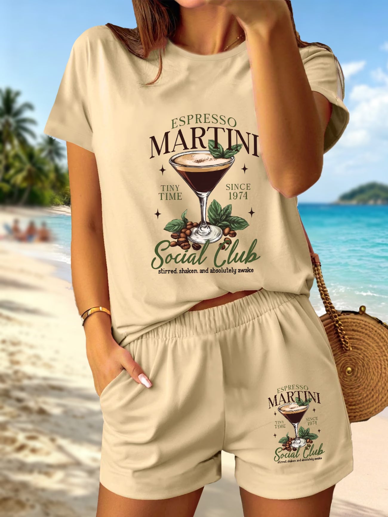 Espresso Martini Printed T-Shirt & Shorts Set
