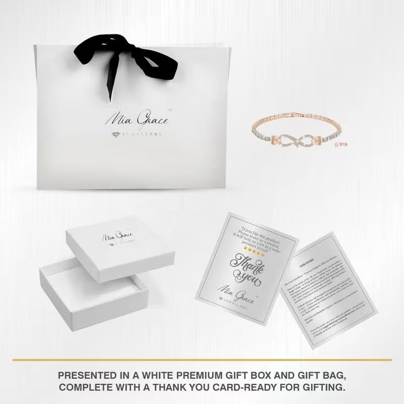 MGJ™ Infinity Pavé Bracelet & Earrings Set for Women with Austrian Crystals