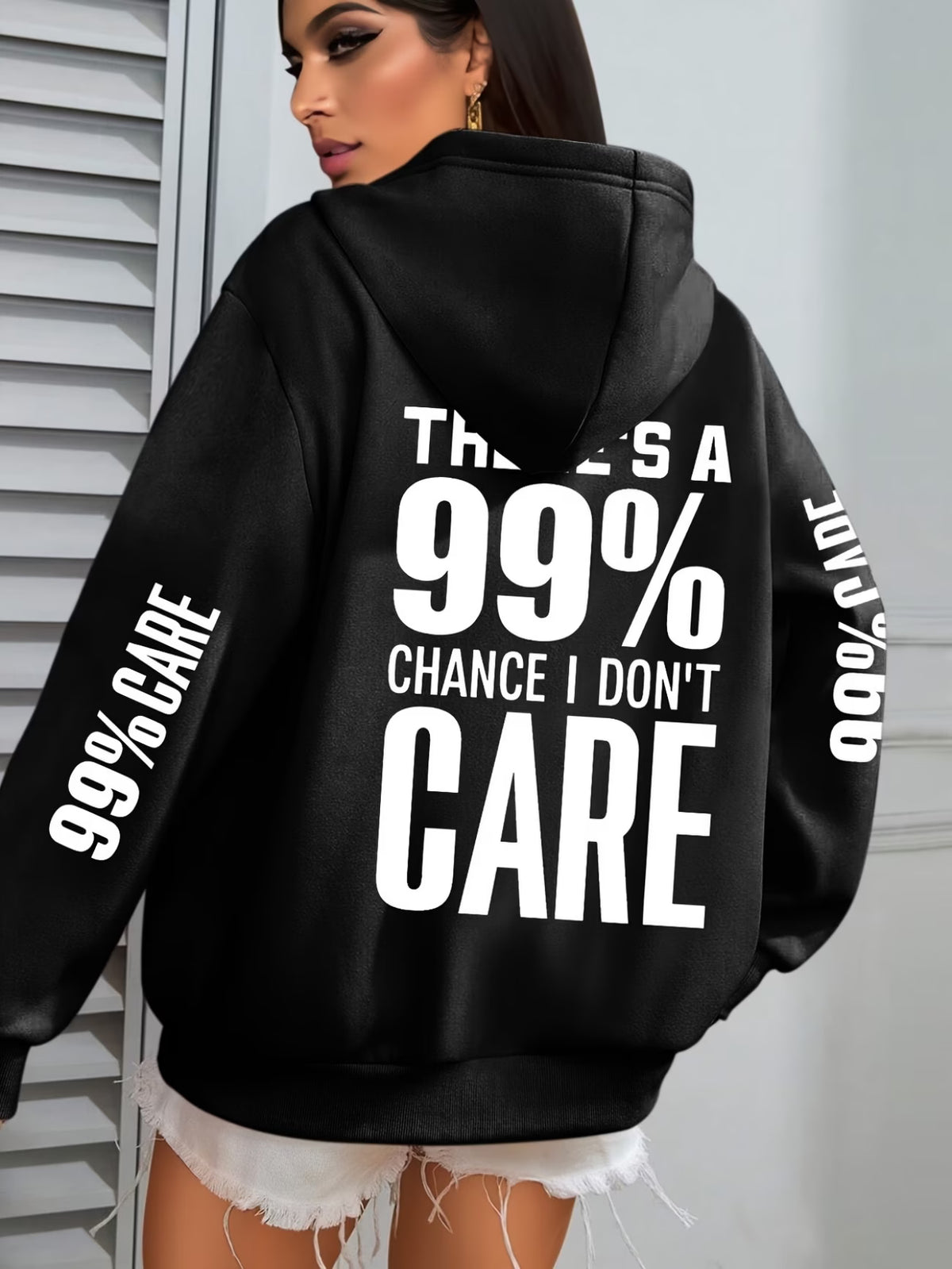 Ladies Percentage Slogan Streetwear Hoodie