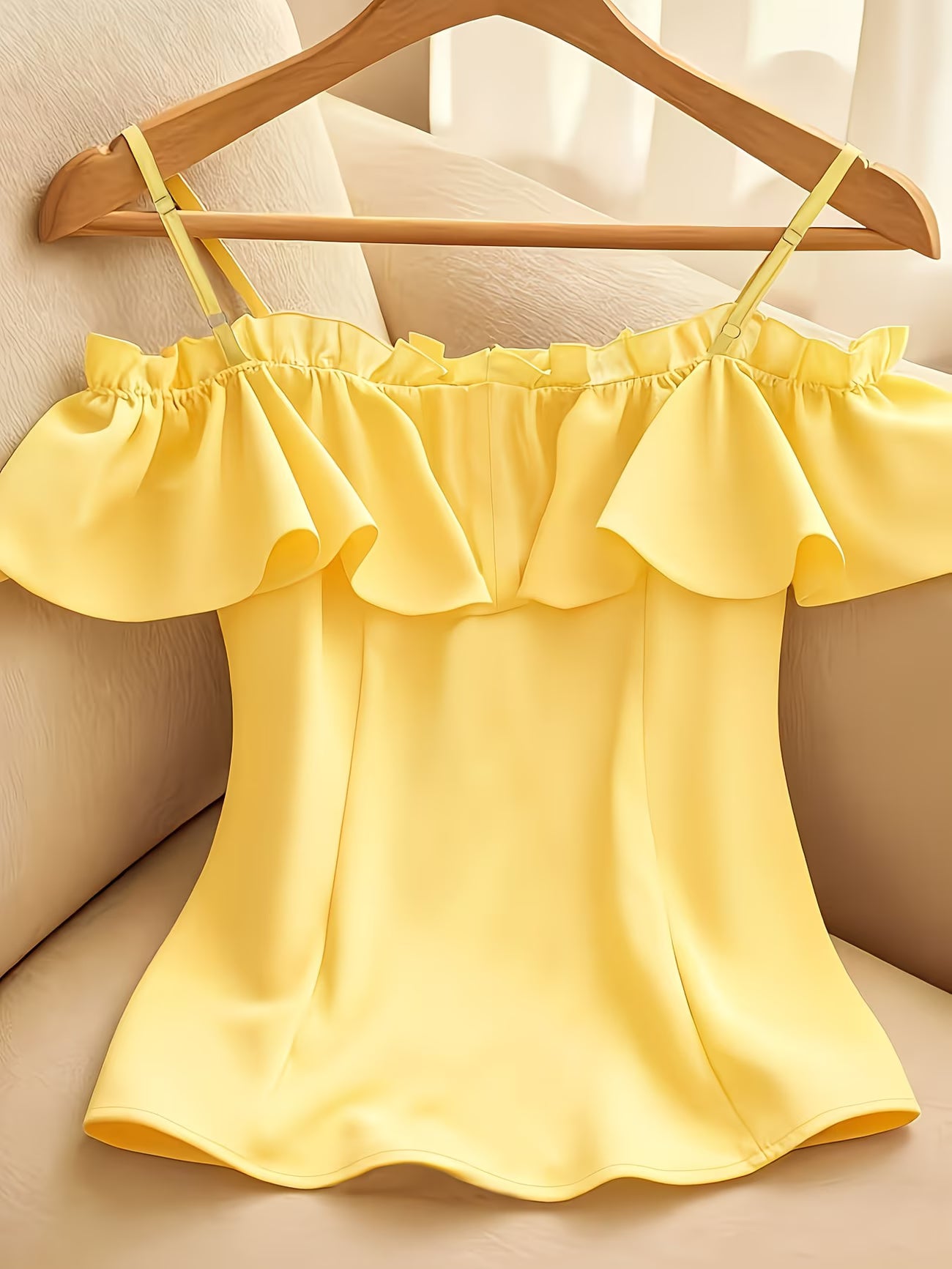 Off-Shoulder Ruffle Trim Blouse