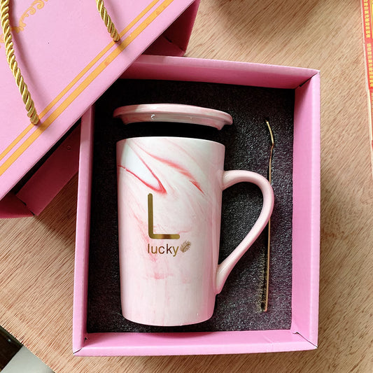 14.2oz Ceramic Insulated Coffee Mug with Lid,