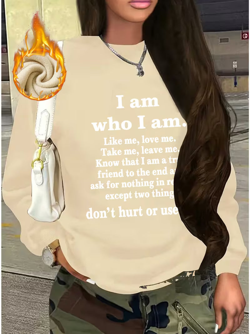 Women'S Casual Plus Size Fleece-Lined Sweatshirt
