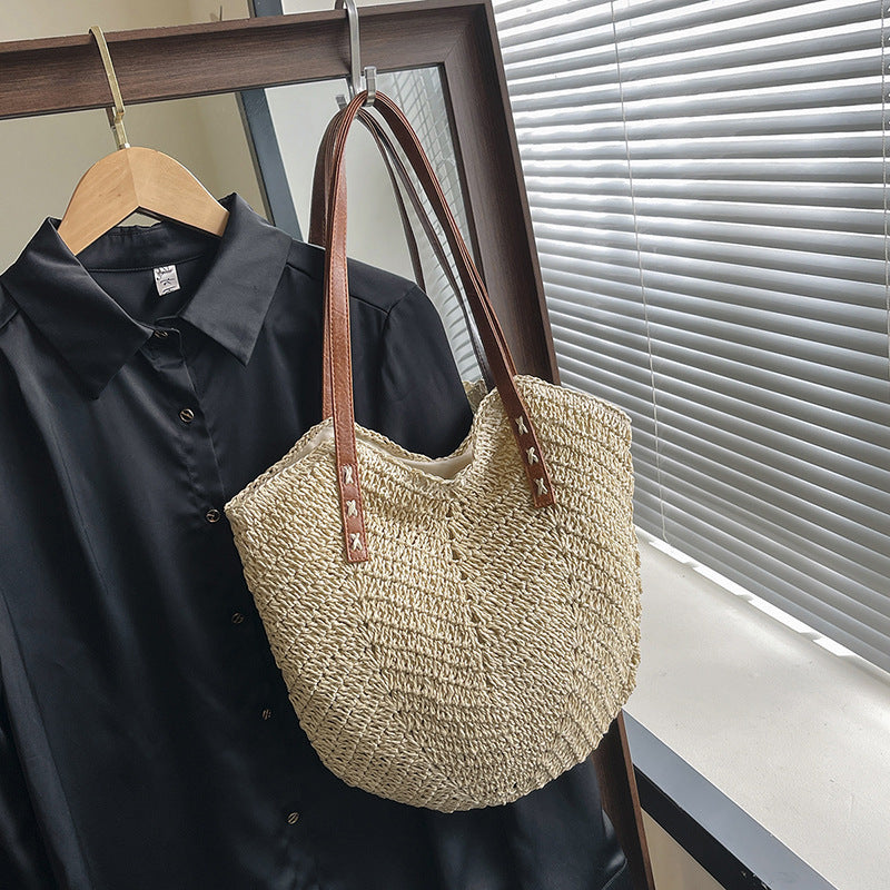 Straw Handbag Holiday Shoulder Bag Fashion Tote Bag