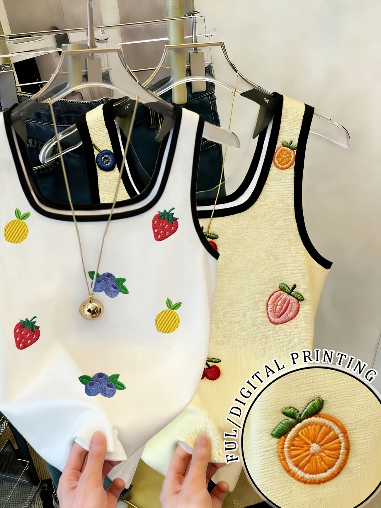 Women's Y2K Fruit Print Camisole Top — Set of Two