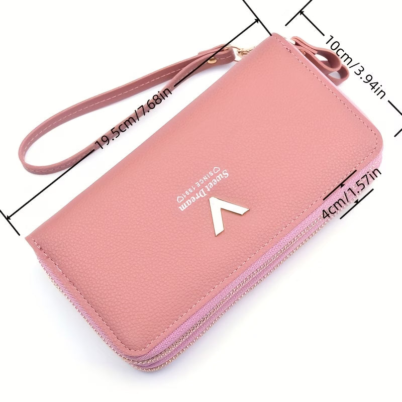 Women's Fashionable Coin Purse – Dual Zipper Wallet with Multi-Card Slots