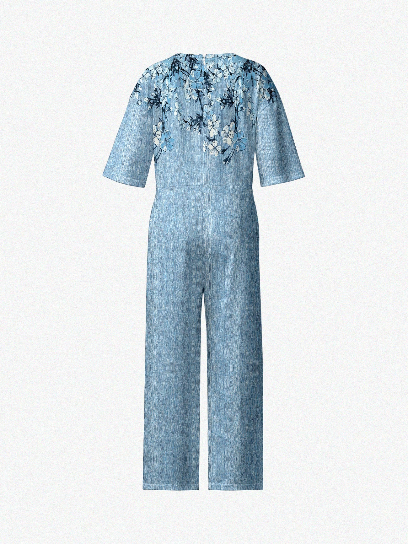 Women's Round Neck Jumpsuit – Sky Blue