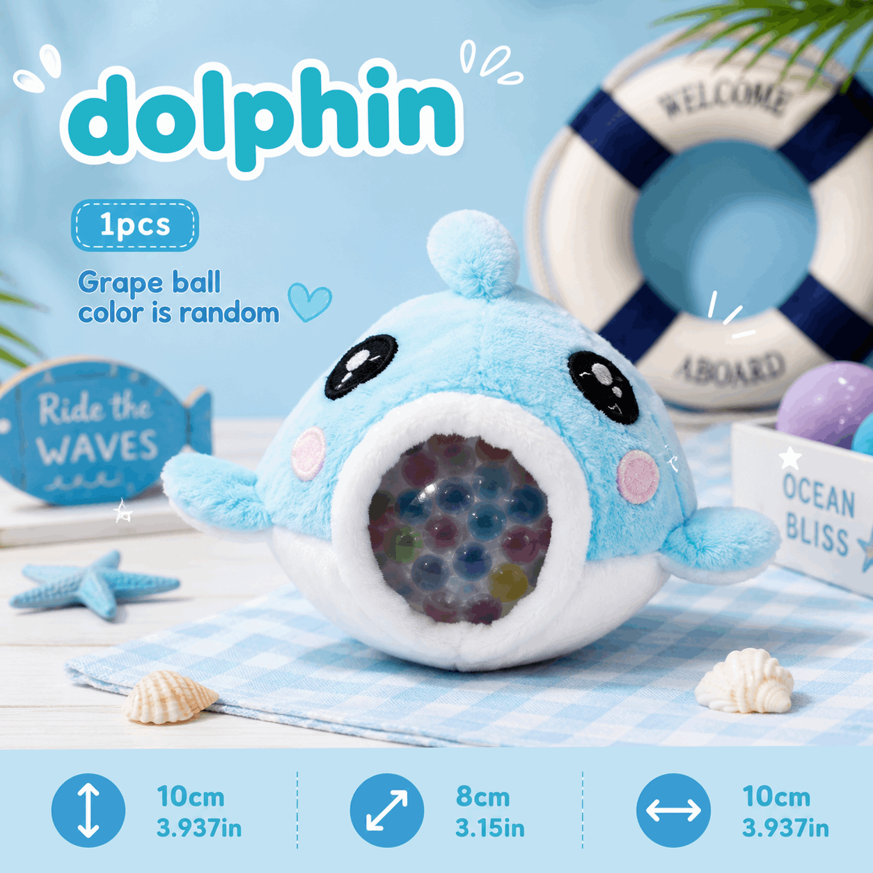 Sea Creature Squishy Stress Ball Toy | Ocean Sensory Squeeze Fidget & Plush Companion