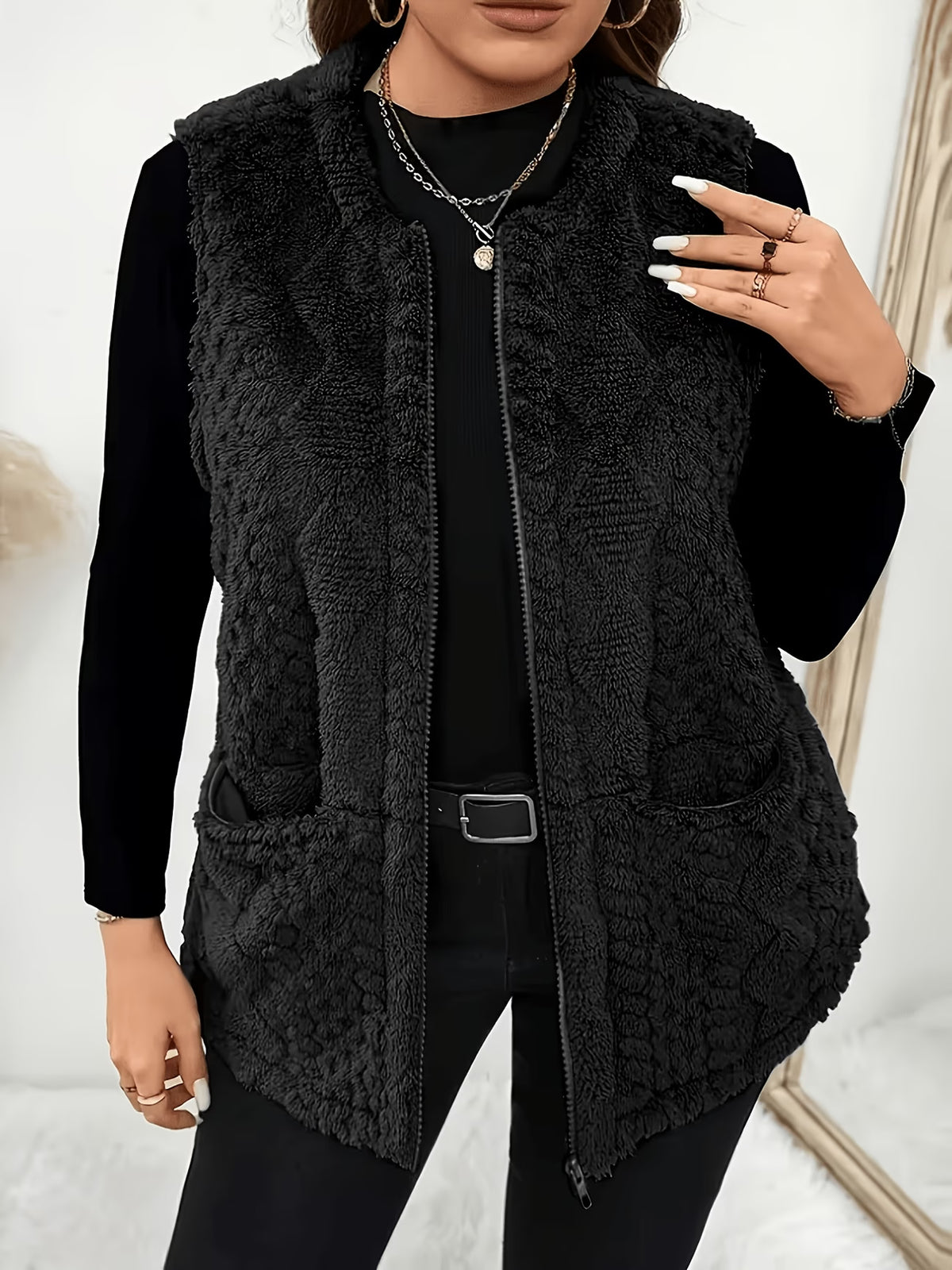Women's Plus Size Plush Gilet