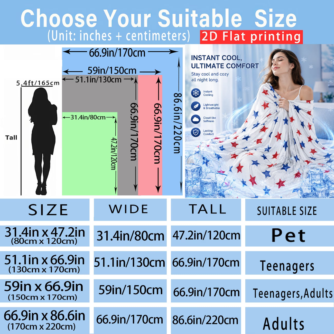 Cooling Blanket Throw | Designed for Hot Sleepers & Night Sweats