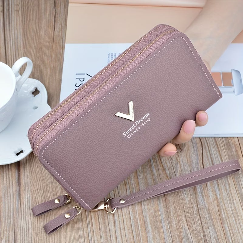 Women's Fashionable Coin Purse – Dual Zipper Wallet with Multi-Card Slots