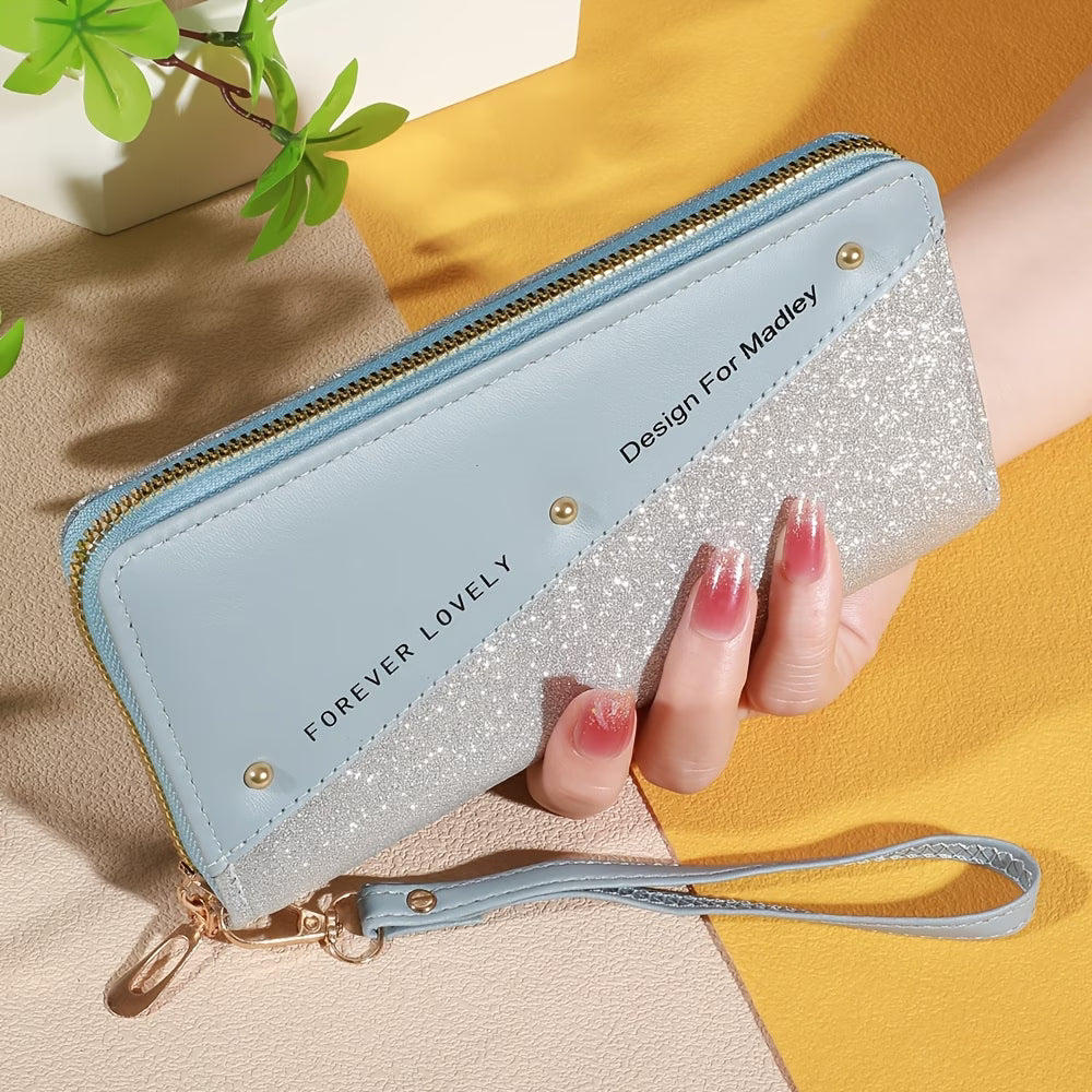 Women's Long Wallet with Wrist Strap – Korean Style Clutch Handbag