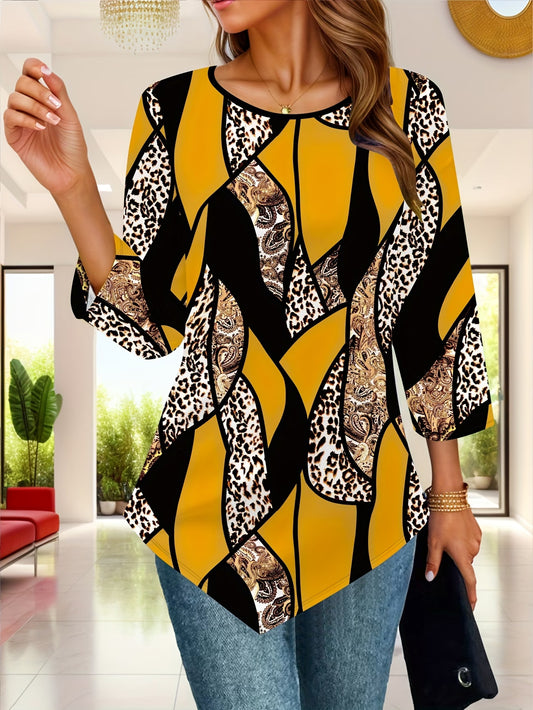 Women's Casual Elegant Geometric Leopard Print