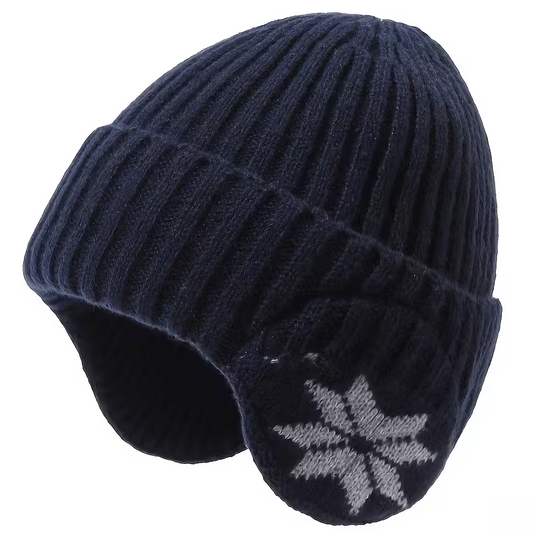 Unisex Fleece Winter Knit Hat with Ear Coverage