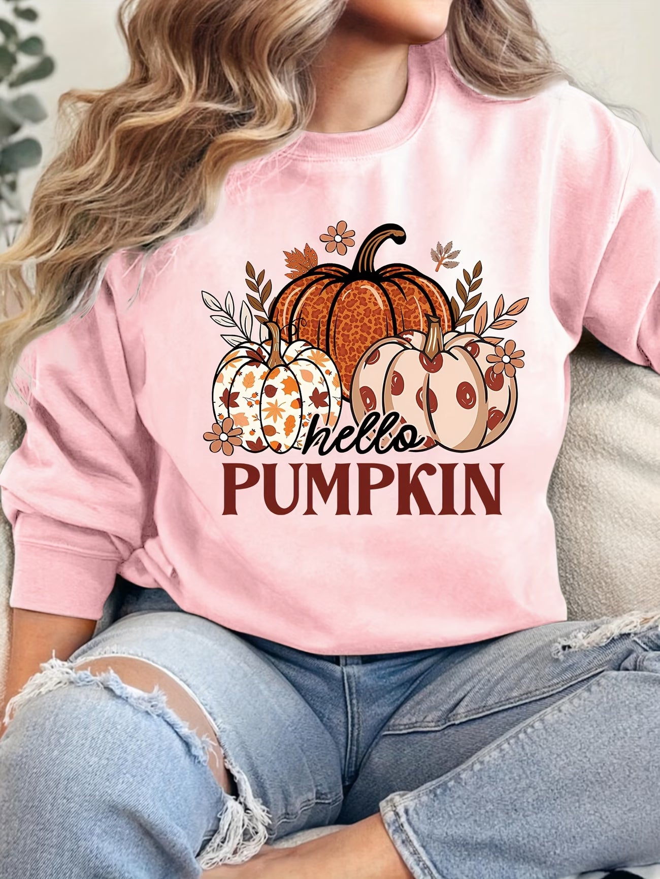 Women's Hello Pumpkin Winter Sweatshirt