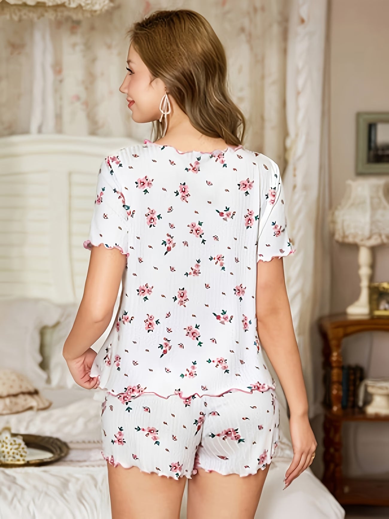 Floral Lace Pajama Set