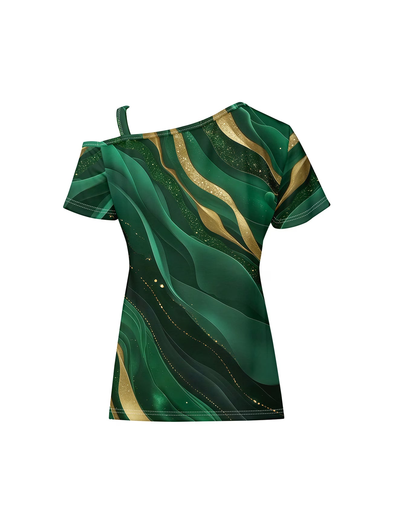 Women'S Fashion Button- Off-Shoulder T-Shirt mixed colour