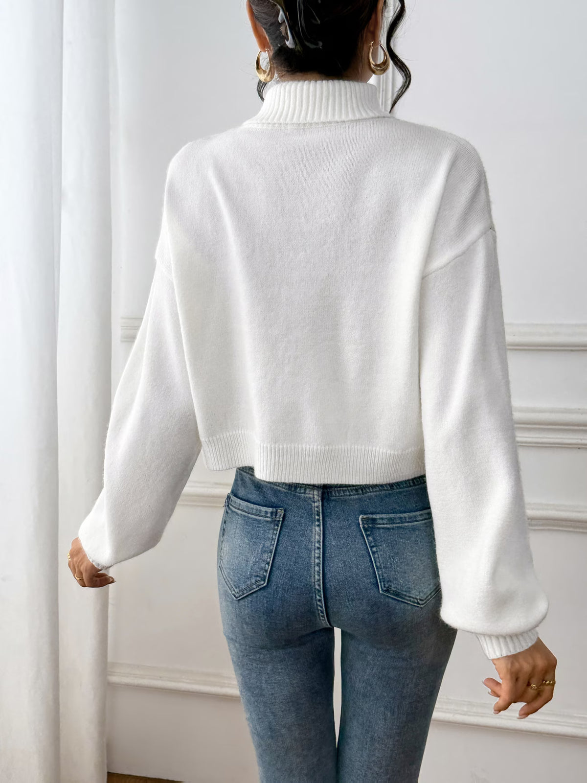 Women's Cherry Pattern Turtleneck Jumper – talia's classy boutique