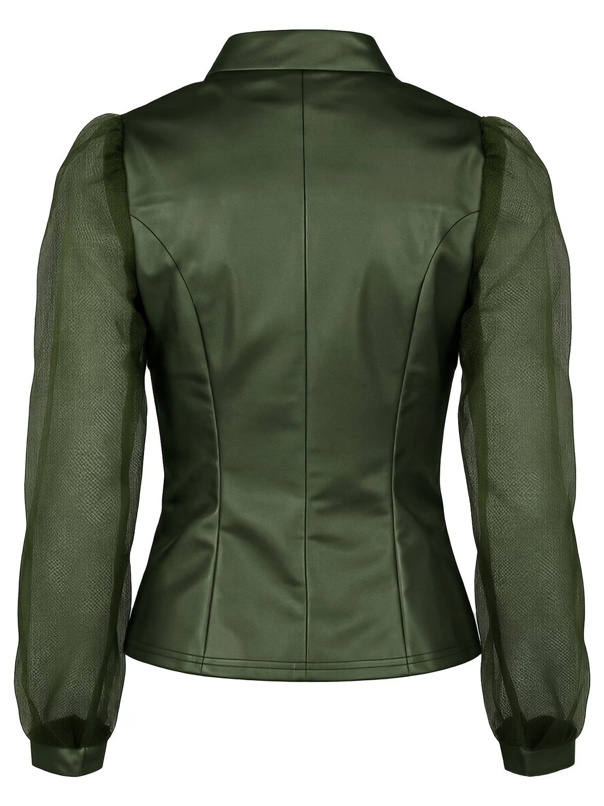 Mesh Patchwork Long Sleeve Slim Jacket