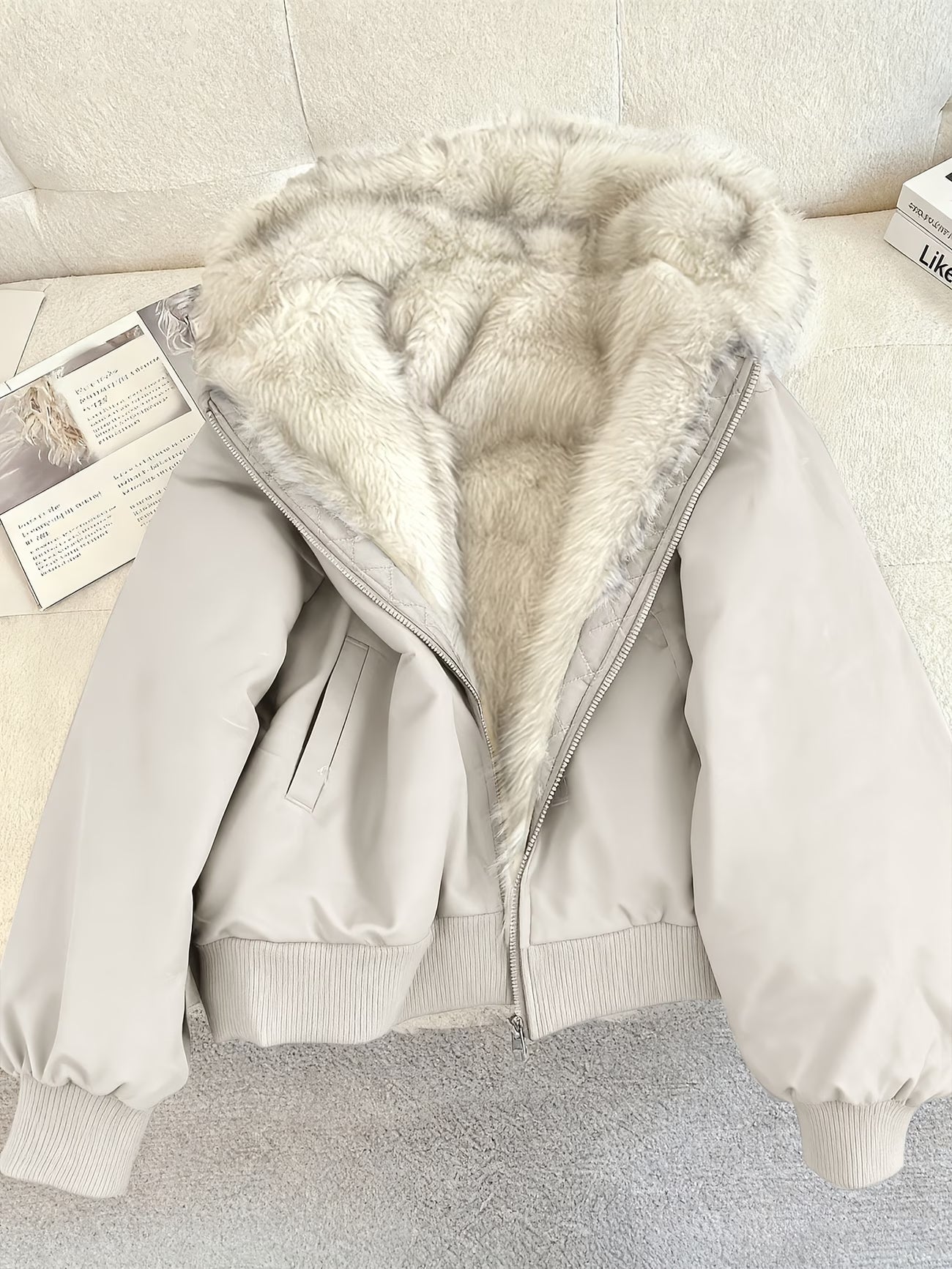 Women's Furry Jacket Coat – Autumn & Winter