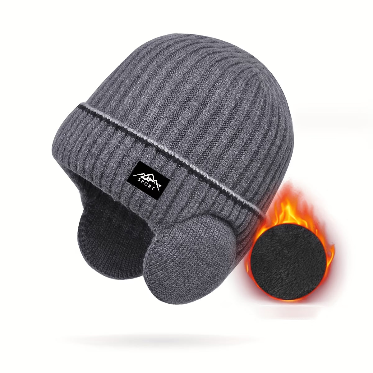 Unisex Plush-Lined Winter Hat with Ear Coverage