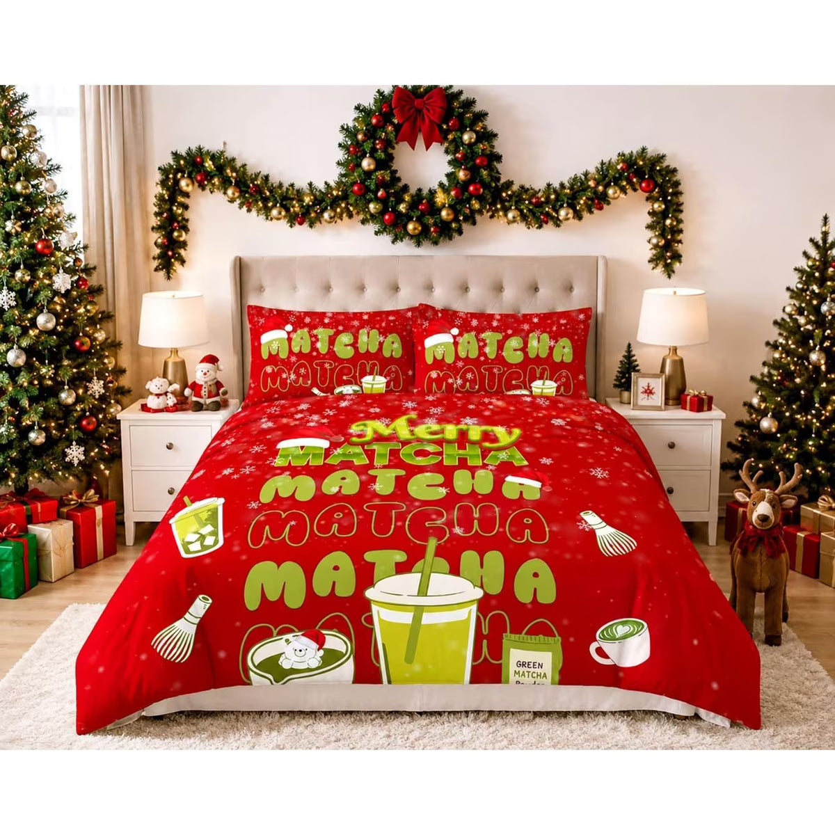 Christmas Panel Print Double Duvet Cover Set