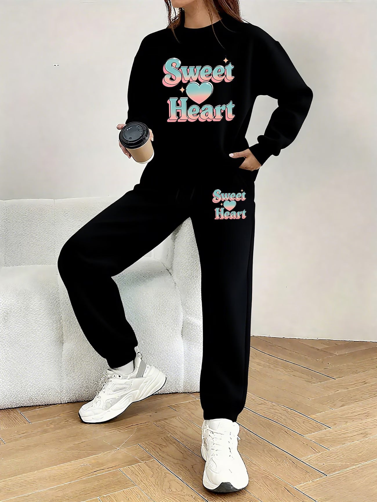 Sweetheart Graphic Print 2pcs Set