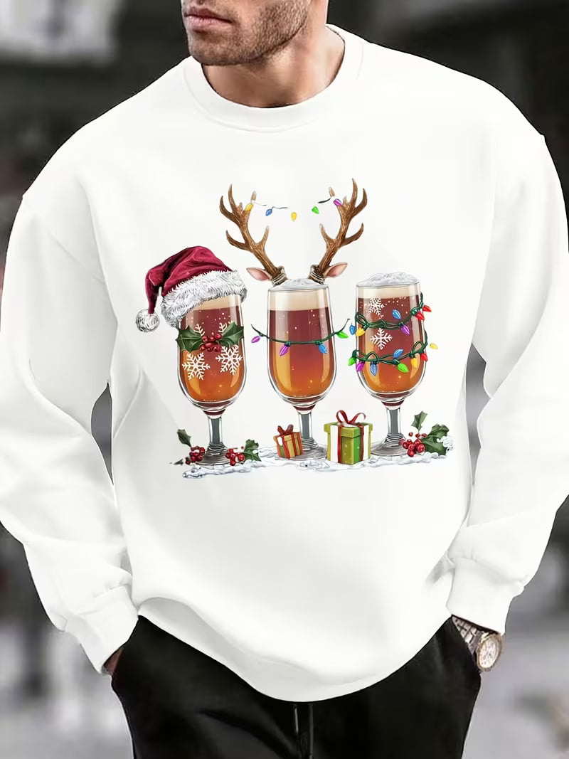 Men's Christmas Beer Mug & Irish Pub Theme Sweatshirt