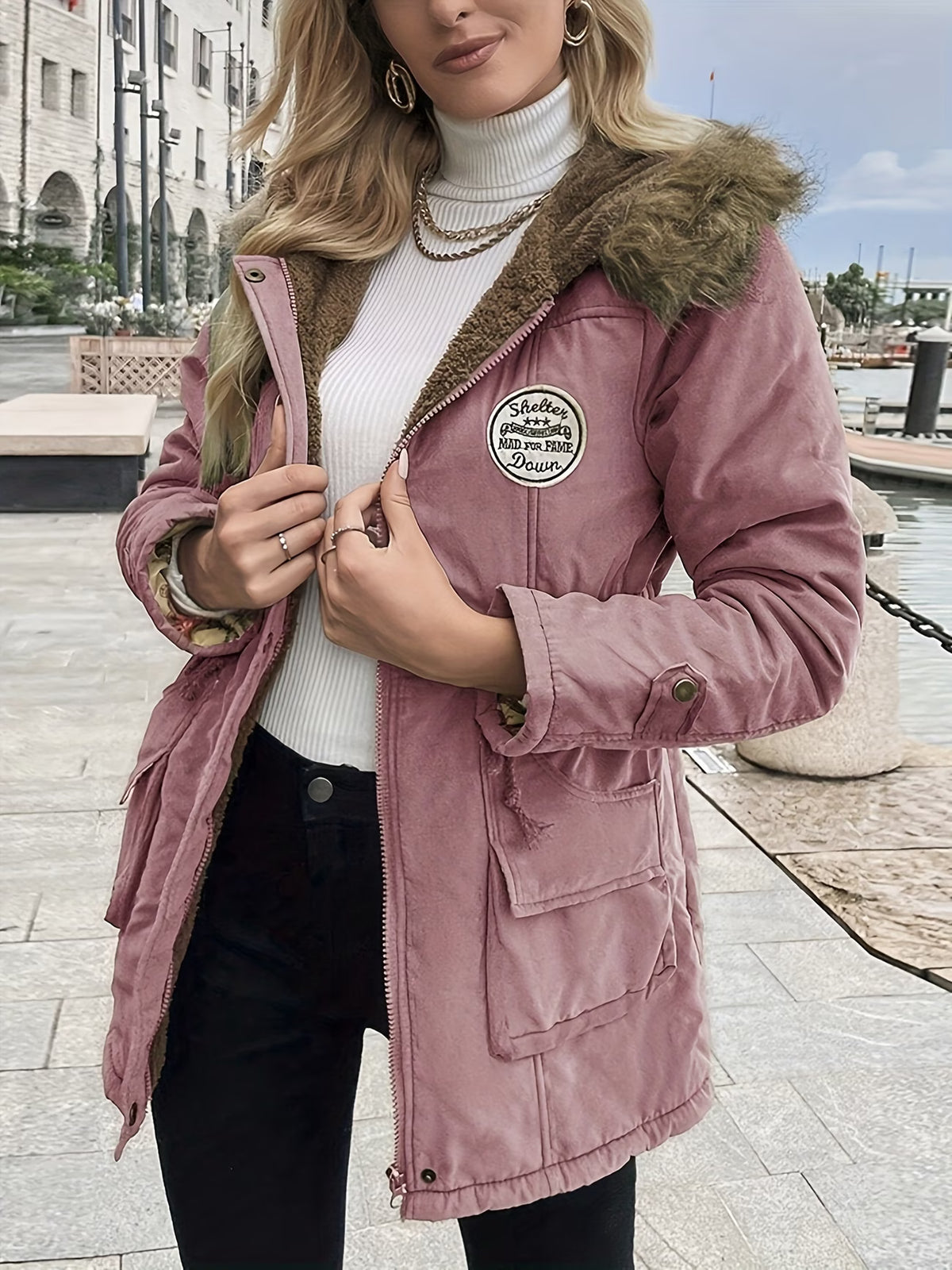 Long Winter Parka Coat with Pockets