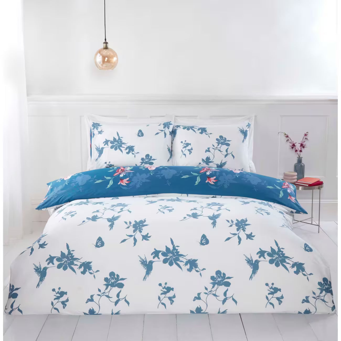 Hummingbird Blue Duvet Cover Set