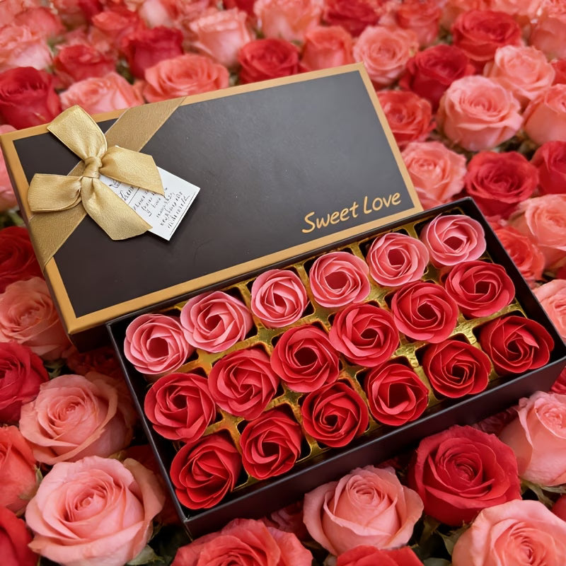 18-Piece Rose Petal Soap Gift Box