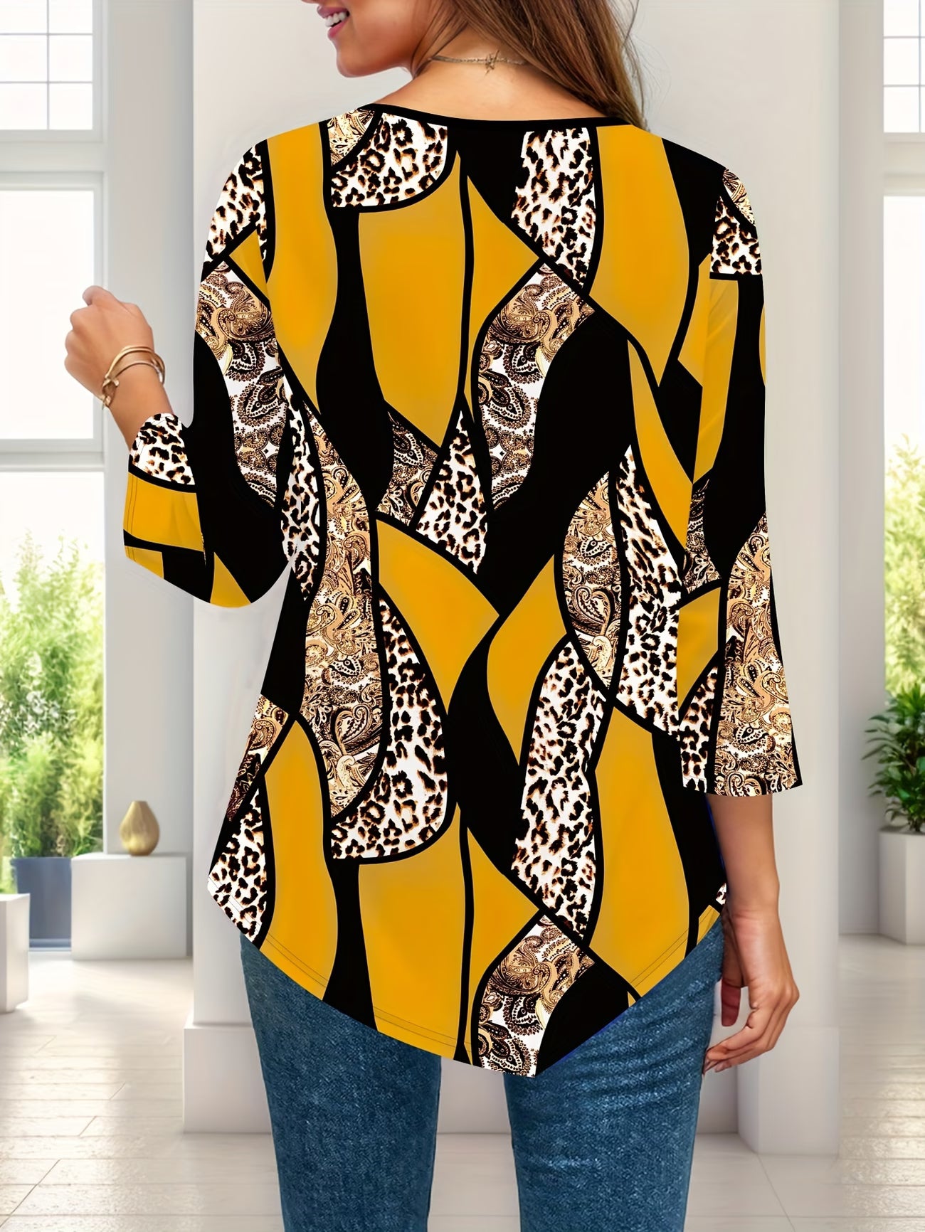 Women's Casual Elegant Geometric Leopard Print