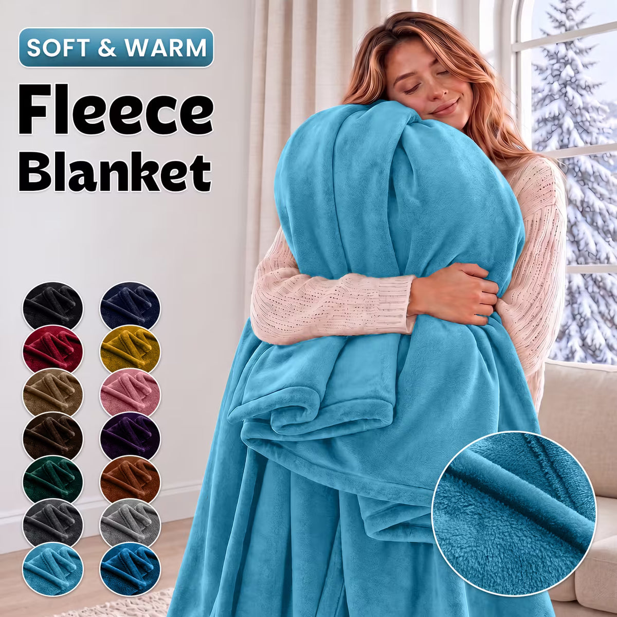 Soft Fleece Throw Blanket, King Size