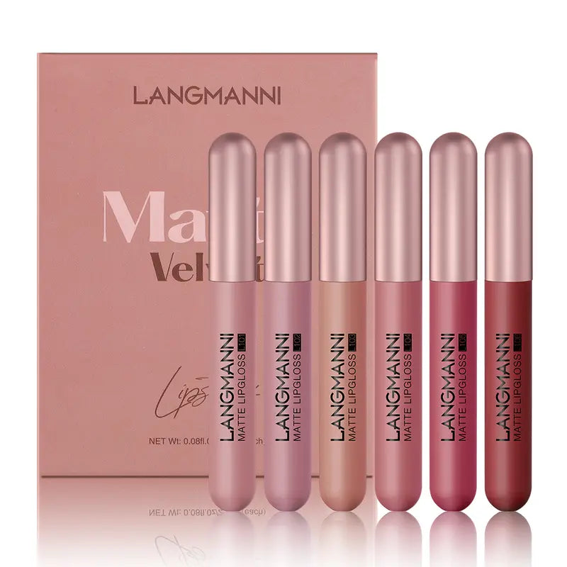 Set of 6 Matte Velvet Lip Glosses