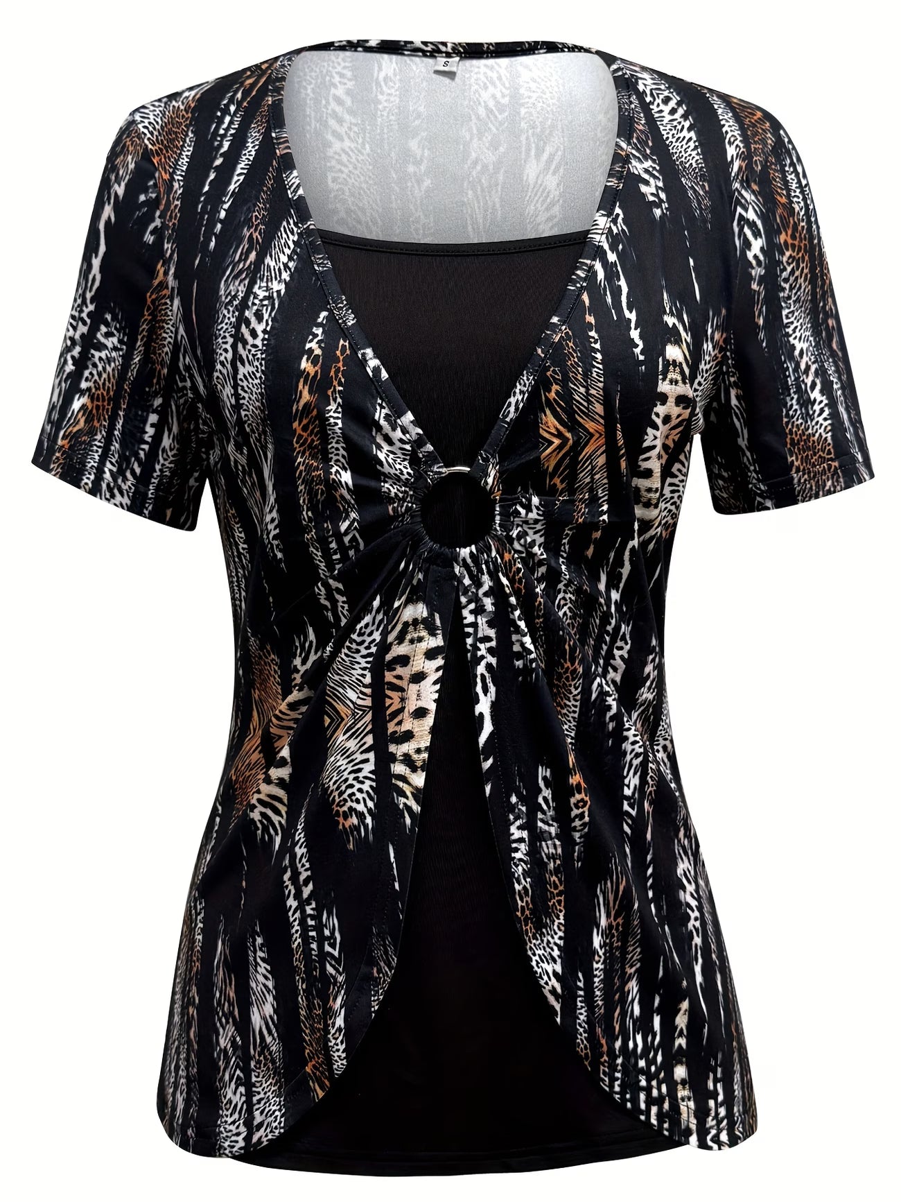 Women's Paisley Print Square Neck 2-in-1 Top – Casual Chic