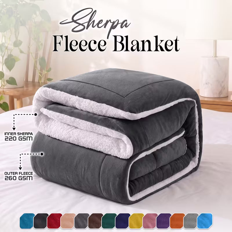Double-Sided Sherpa Fleece Blanket