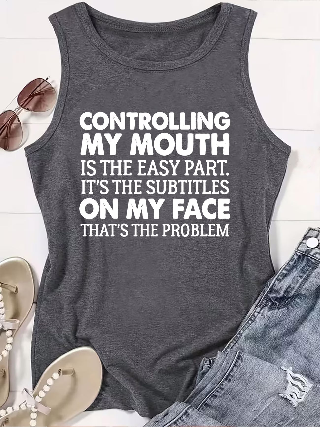 Women's Sarcastic Slogan Tank Top | Sleeveless Graphic Vest